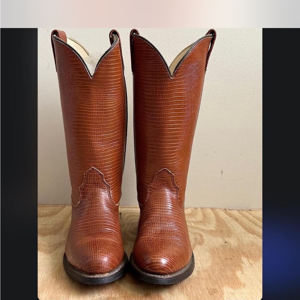 Brown leather cowboy Boots- Never worn